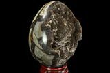 Septarian Dragon Egg Geode - Black Crystals #109968-2